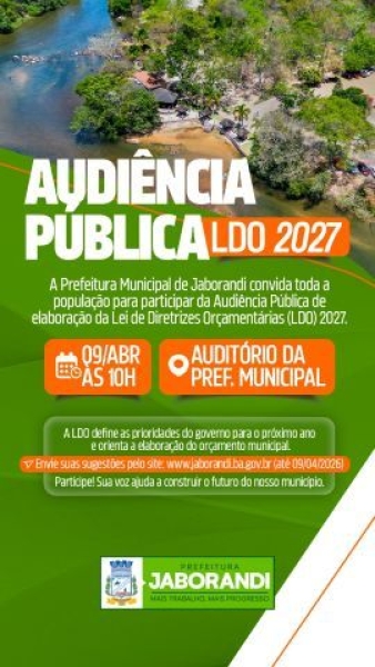 Audiência para elaboração da (LDO) do ano 2027
